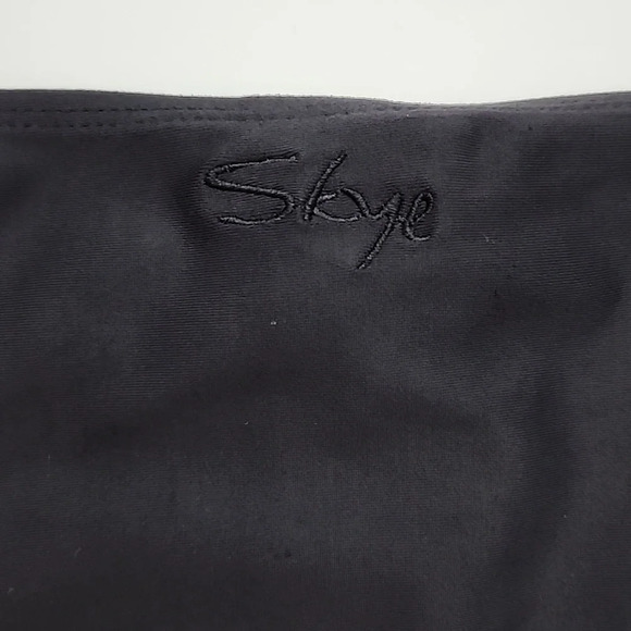 Skye 2 Piece Women Bikini Halter Tankini Swimsuit Black Cream Floral Print  Sz L - Picture 9 of 16